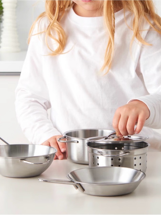 IKEA Other - NEW! IKEA Duktig 5 piece toy cookware set, stainless steel, non-toxic play